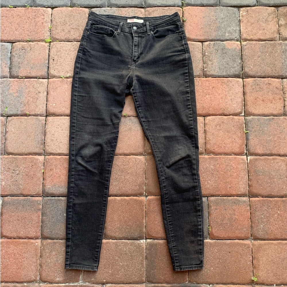 Grunge Dark Gray Skinny Jeans Signature by Levi’s